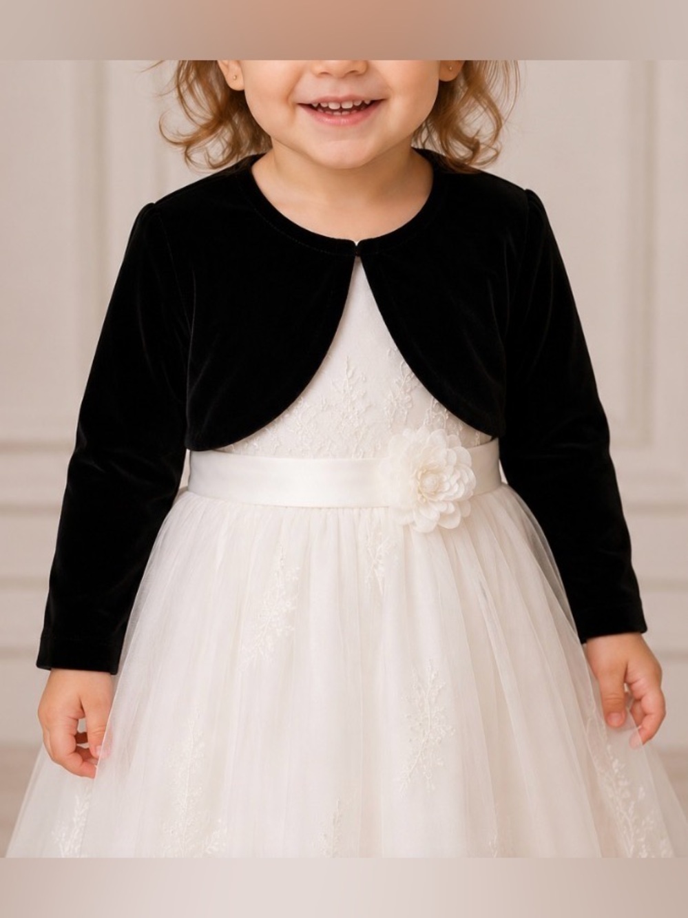 💥4/$20💥 Jona Michelle Toddler Girls Black Velvet Formal Bolero Shrug Size 2